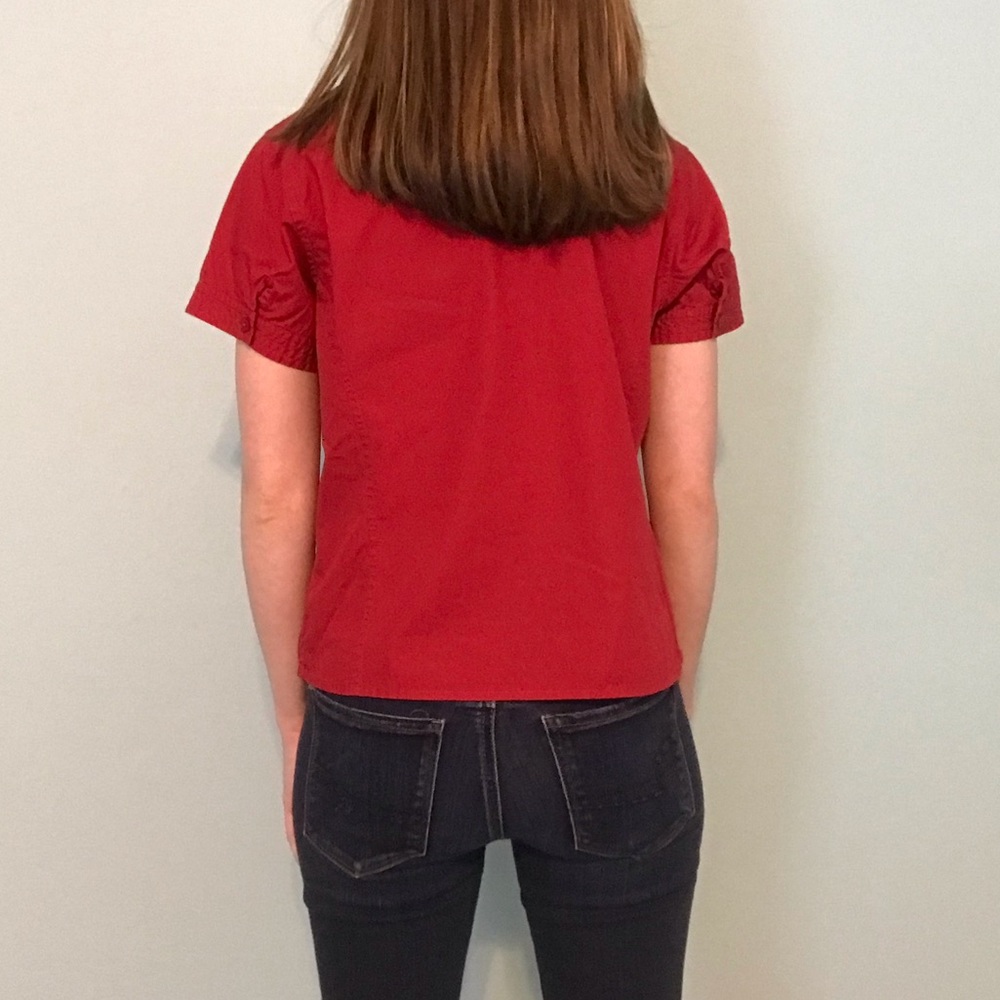 Talbots Petites Red Button Down Blouse - Picture 3 of 3